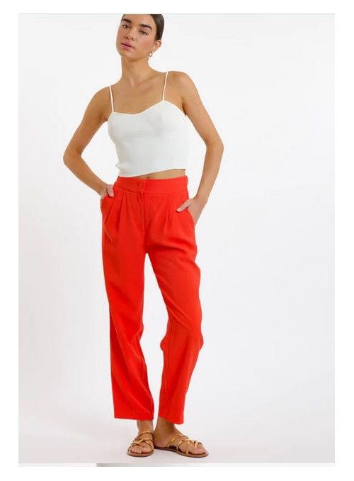 Pantalón Artlove, de viscosa en Naranja. Tilla