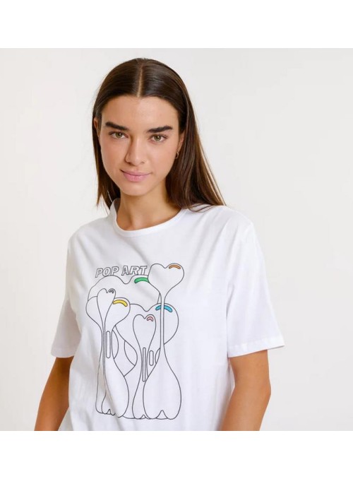 Camiseta Artlove, de algodón blanco- Giliane