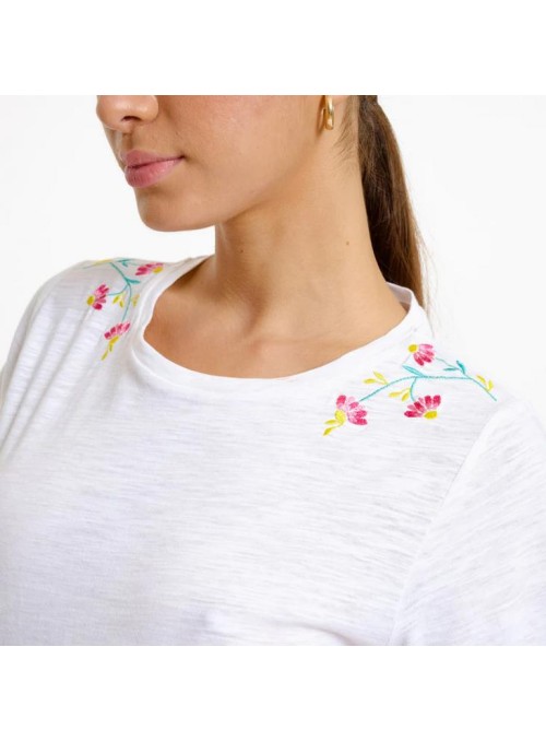 Camiseta Artlove, de algodón con bordados. Mariane