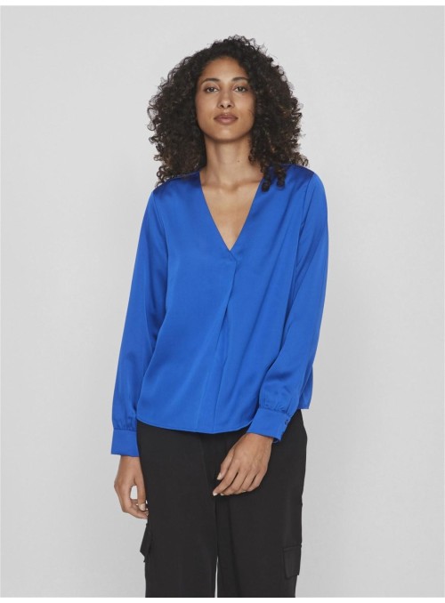 Blusa Vila, básica de cuello pico. 14086138 Viellette