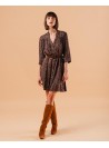 Vestido Grace & Mila, abotonado estampado. Lisa