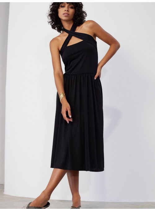 Vestido Skatie, de modal en negro. S02V18