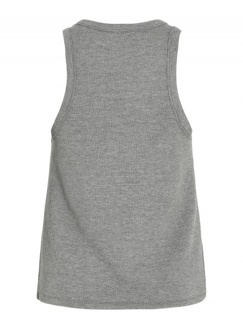 Tank top de Vila, en canalé gris con brillo. 14103219 Virsula