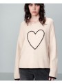 Sueter Grace & Mila, de punto en beige con corazon. Namaste