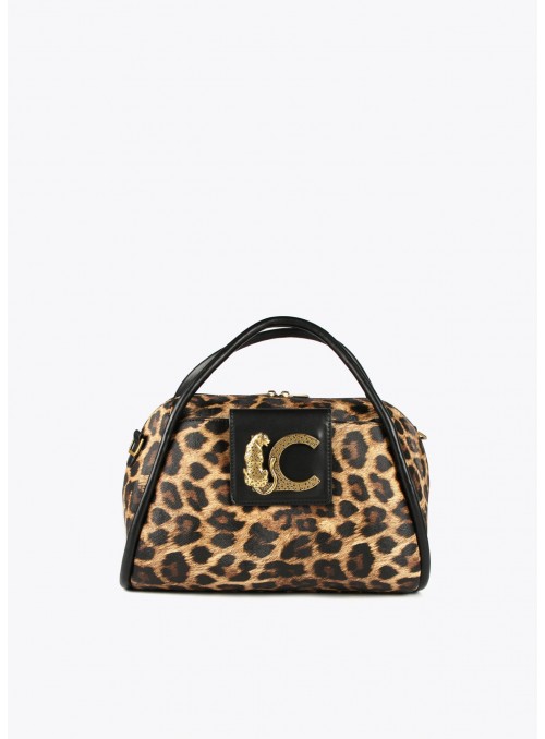 Bolso Lola Casademunt , tipo bowling en animal print. LF2404029