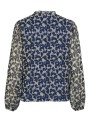 Blusa Vila, de gasa estampada en tonos de azul y gris. 14099054 Vifalia