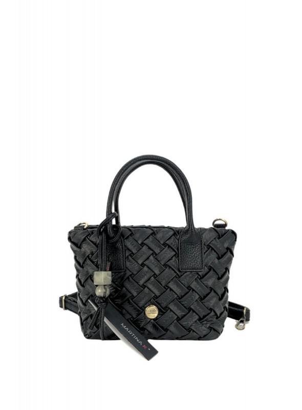 Bolso Martina K, trenzado en negro. 7195