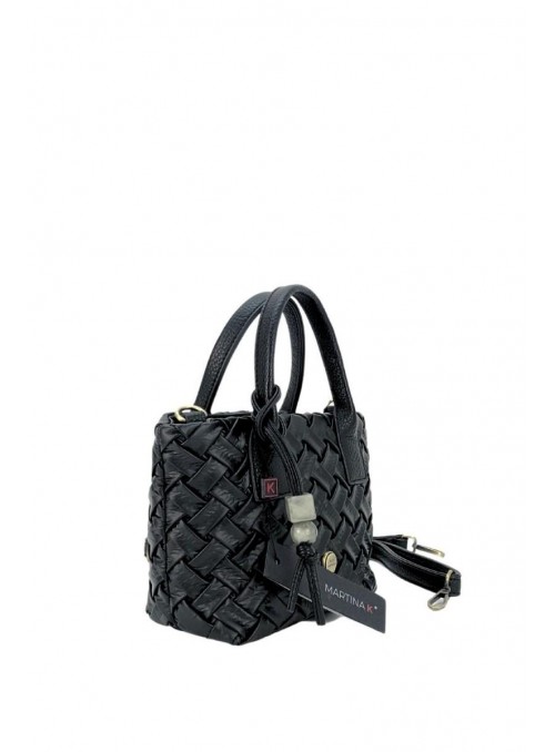 Bolso Martina K, trenzado en negro. 7195