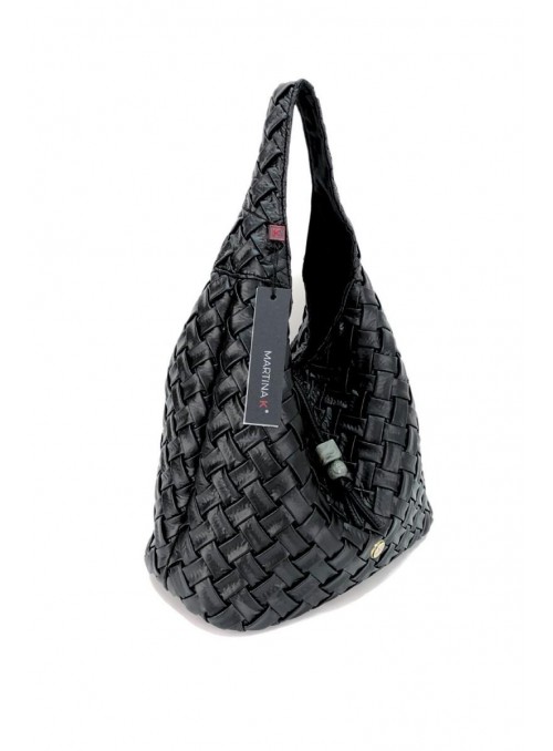 Bolso Martina K, trenzado en negro. 7211