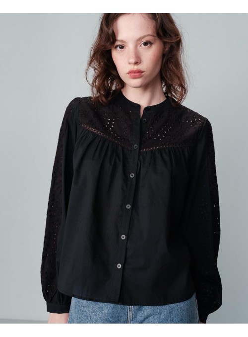 Blusa Grace &amp; Mila, de algodón en negro. Nolisa