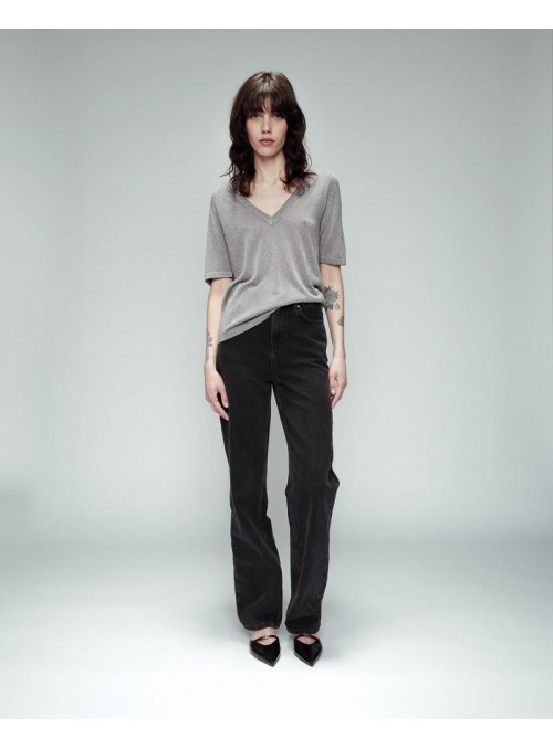 Camiseta Grace &amp; Mila, en gris con plata.Omalia