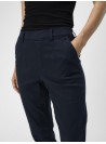 Pantalòn Object, de gabardina en azul marino. 23044614 Objmia