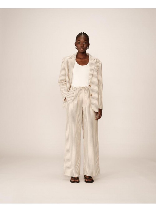 Pantalón Grace & Mila, de rayas en beige. Perry