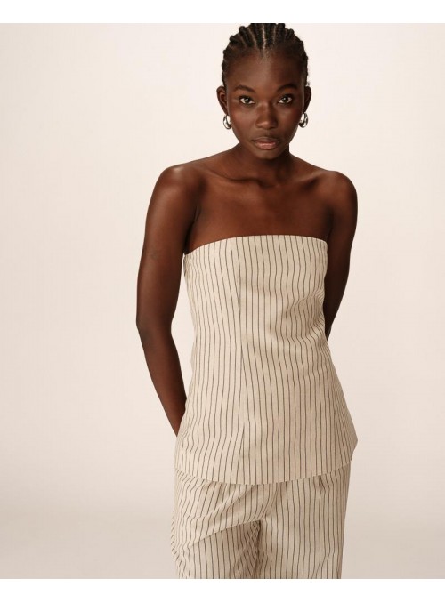 Top Grace & Mila, de rayas en beige. Portman