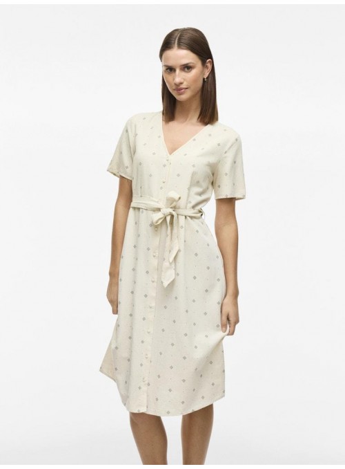 Vestido Vila, de lino y algodòn. 14105080 Viprisilla