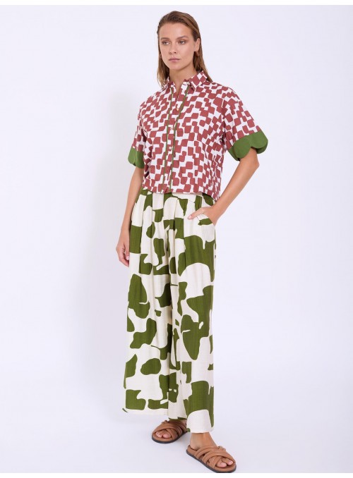 Pantalòn Skatie, de viscosa estampada. S05P136