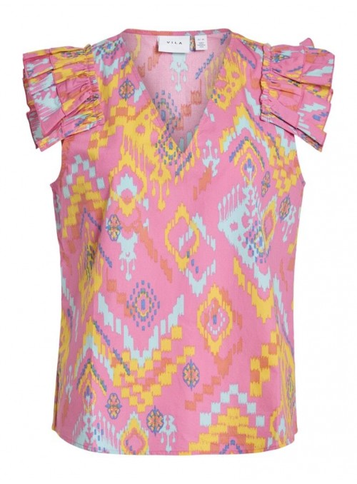 Top Vila, de algodòn estampado. 14107380 Vifira
