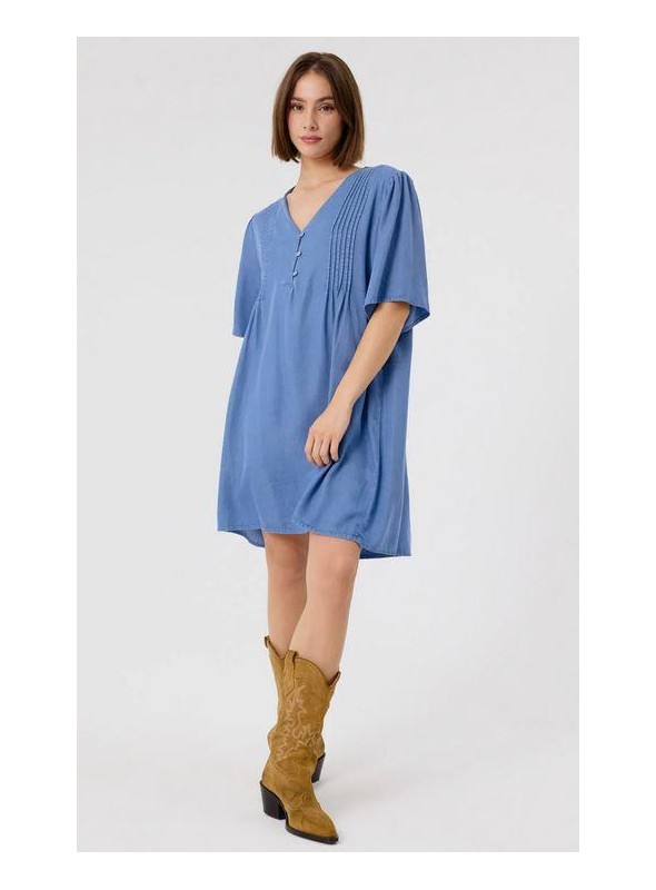 Vestido Art Love, de tencell en azul. Eleni