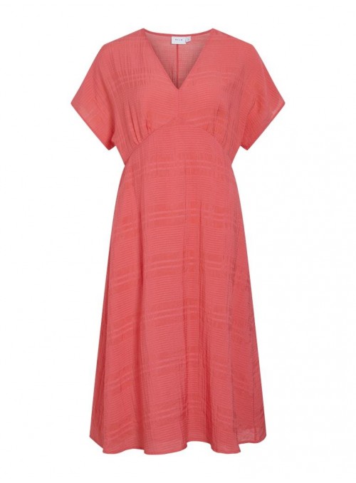 Vestido Vila, de viscosa en coral. 14106069 Vijilala
