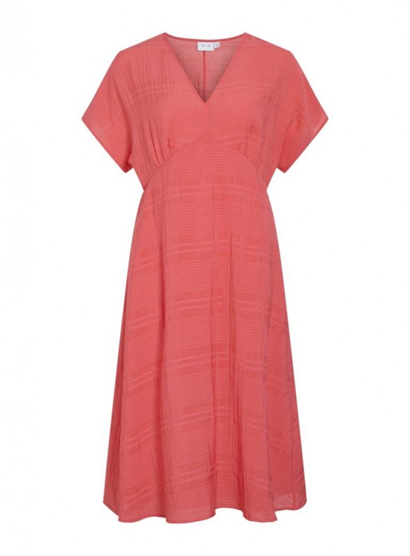 Vestido Vila, de viscosa en coral. 14106069 Vijilala