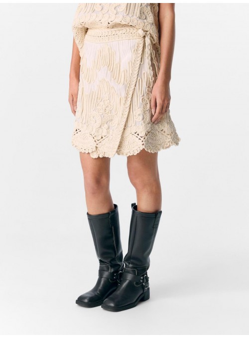 Falda Object, con apliques de crochet. 23045742 Objprima