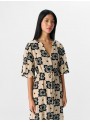 Vestido Object, estampado beige y negro. 23046477 Objella