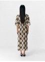 Vestido Object, estampado beige y negro. 23046477 Objella