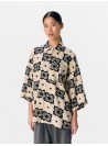Camisa Object, estampado beige y negro. 23046478 Objella