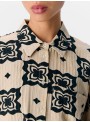 Camisa Object, estampado beige y negro. 23046478 Objella
