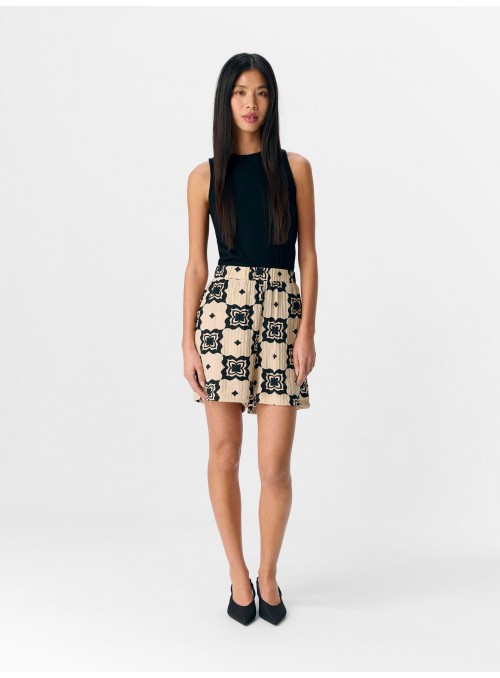 Short Object, estampado beige y negro. 23046480 Objella