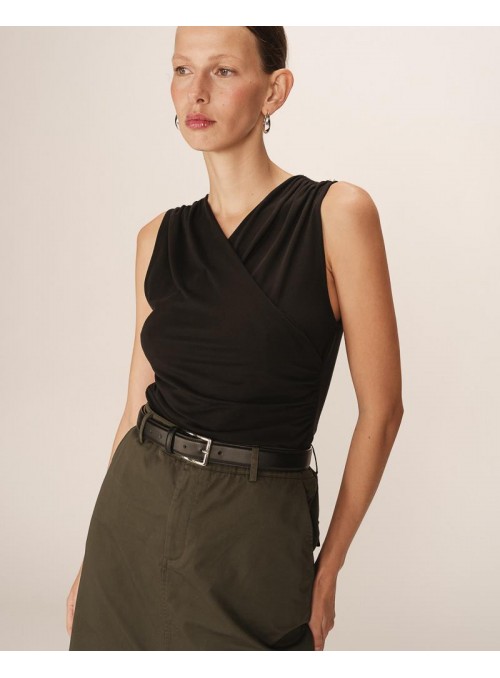 Top Grace &amp; Mila, de punto de seda en negro. Pure