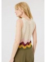 Top Art Love, de crochet biege. Claudie