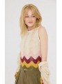 Top Art Love, de crochet biege. Claudie