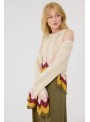 Cardigan Art Love, de crochet en beige. Djena