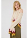 Cardigan Art Love, de crochet en beige. Djena