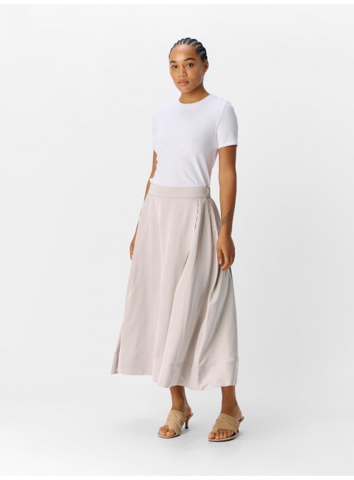 Falda Object, de raso en color perla. 23046329 Objria