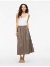 Falda Vila, larga en gabardina gris.14107840 Visophie