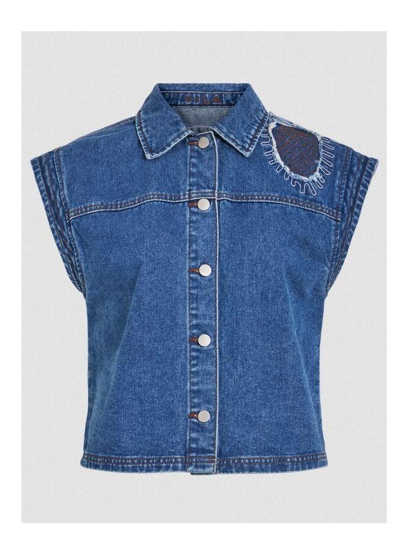 Chaleco Vila, vaquero con detalles de patchwork. 14109197 Vismirina