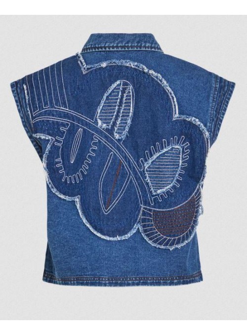 Chaleco Vila, vaquero con detalles de patchwork. 14109197 Vismirina