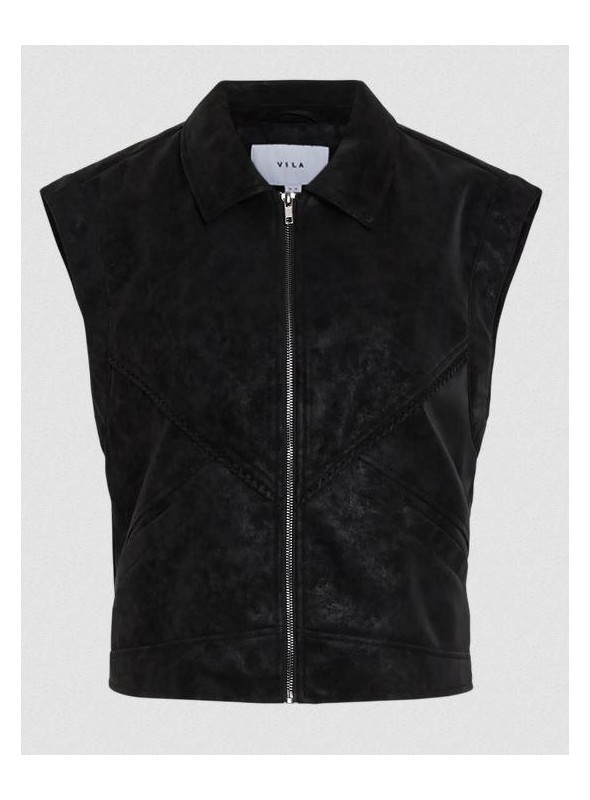 Chaleco Vila, de ecopipel en negro. 14108998 Vipulina