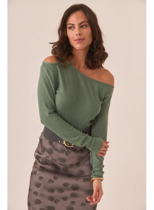 Top Nekane, asimetrico de manga larga. Cross