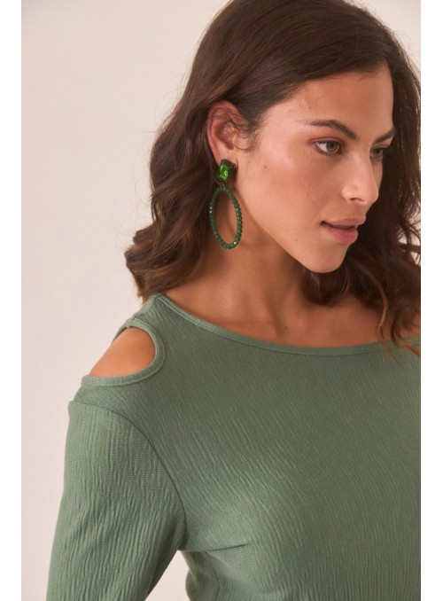 Top Nekane, asimetrico de manga larga. Cross