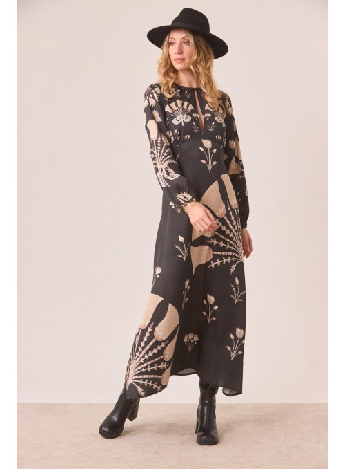Vestido Nekane, de raso estampado. Mizar