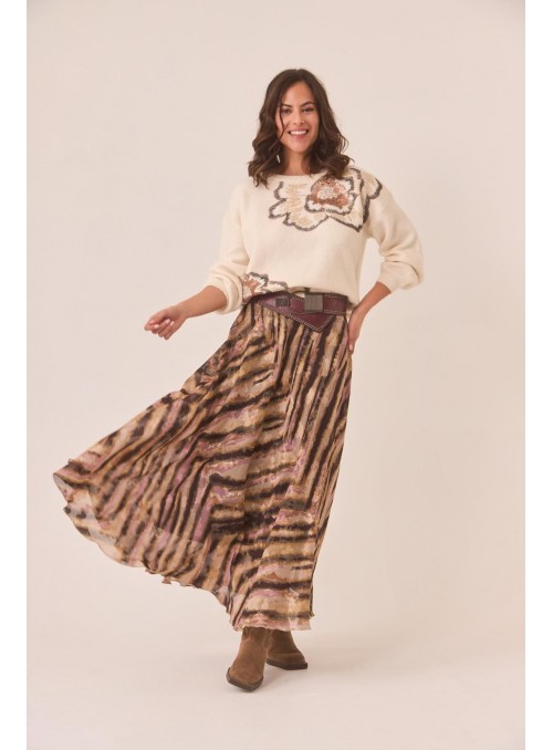 Falda Nekane, de tejido estampado. Petalia