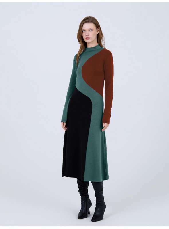 Vestido Skatie, color block. S02V27