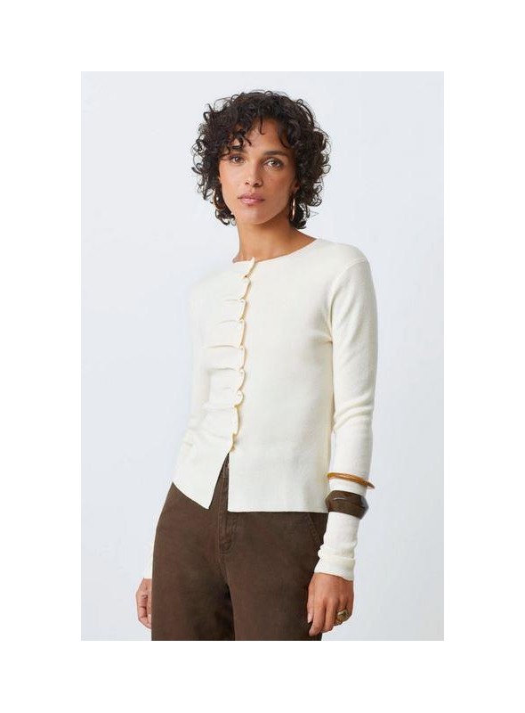 Rebeca Suncoo, con botones rizados. Gamira