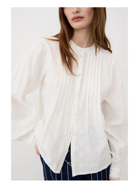 Blusa Vila, de manga larga con jaretas. 14112596