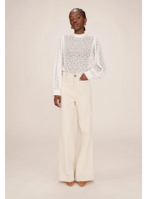 Pantalón Grace &amp; Mila, de pana en beige. Samba