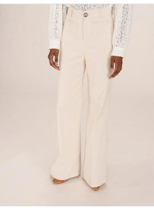 Pantalón Grace &amp; Mila, de pana en beige. Samba