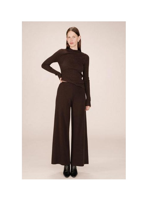 Pantalon Grace &amp; Mila, de punto en marròn. Sao